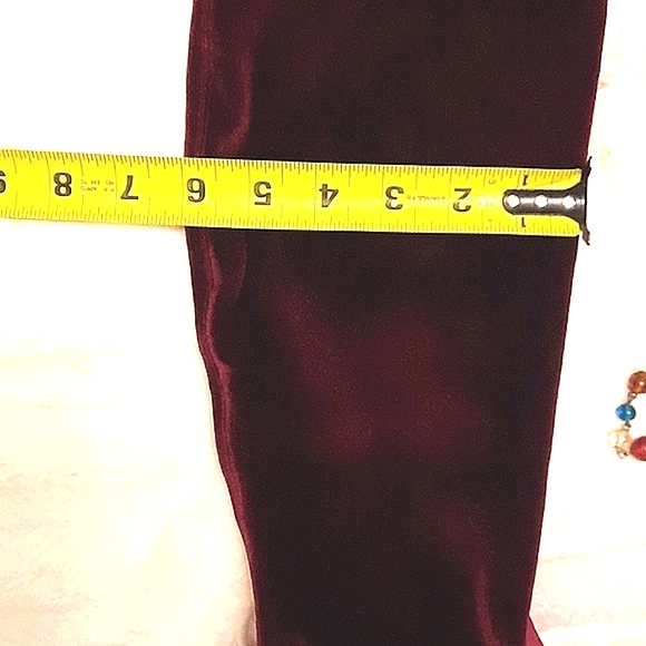 JESSICA Velvet Over-the-Knee Boots, Bordeaux Red - Picture 14 of 15
